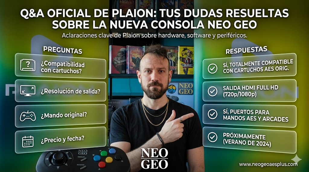 Plaion responde las 10 preguntas más frecuentes sobre la Neo Geo AES+